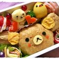 MAMAJA's cooksnap of when they made お稲荷リラックマのトナカイ弁当♪.