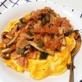 chansy's cooksnap of when they made 具沢山トマトソースのオムライス♪.