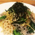 ヨーさん's cooksnap of when they made 蓮根と菜の花の明太子パスタ.