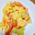 hammy96's cooksnap of when they made トマトのたまご炒め（バジル風味）.