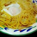 ゆとしゃ's cooksnap of when they made ベーコンと玉ねぎの落とし卵スープパスタ.