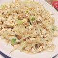 くれよんpan's cooksnap of when they made 麺つゆで簡単！もやしの炒り豆腐.