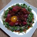 てんてこぽん's cooksnap of when they made お魚でヘルシーに☆まぐろのユッケ.