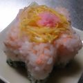 mini☆a☆'s cooksnap of when they made ♡離乳食☆三色押し寿司♡ひなまつり.