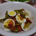 クレちゃん's cooksnap of when they made アスパラとゆで卵のチリ風炒め.