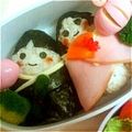 suzu_nyan's cooksnap of when they made ひな祭り雛人形キャラ弁.