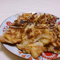 赤い電話's cooksnap of when they made もやしとちくわの簡単チヂミ.