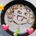 アリスの絵本's cooksnap of when they made bistro fou ラテアート.