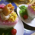 marilin36's cooksnap of when they made ☆ひし形のお寿司ケーキ＠ひなまつりに♪☆.