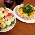 なおチェリー's cooksnap of when they made ひな祭りに♪菜の花と海老のちらしずし.