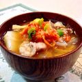 あけちゃんち。's cooksnap of when they made 野菜たっぷり♪キムチ入り豚汁.