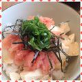 nakamucchi's cooksnap of when they made おかわりしたくなる！豆腐と明太子の丼.