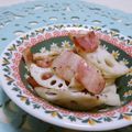 赤い電話's cooksnap of when they made レンコンとベーコンの炒め物.