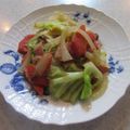 チョコチョコかえる's cooksnap of when they made ｷｬﾍﾞﾂとﾍﾞｰｺﾝの炒め物.