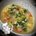 Tomoco✡'s cooksnap of when they made 給食★ふわふわ卵とウインナーのスープ.