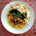 yrn12i's cooksnap of when they made えのきとほうれん草の和風パスタ.