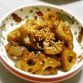 ちくえだ's cooksnap of when they made 付け合わせに！蓮根のバルサミコ酢ソテー.