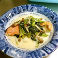 ぴの626's cooksnap of when they made 鶏白だしで旨コク☆鮭と小松菜のクリーム煮.