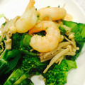はるこharuko's cooksnap of when they made 菜の花とエビのアンチョビ炒め.