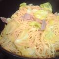 dantemustdie's cooksnap of when they made ☆春キャベツと生ハムのガーリックパスタ☆.