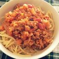orange803's cooksnap of when they made 簡単絶品★我が家のチーズinミートソース.