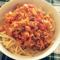 orange803's cooksnap of when they made 簡単絶品★我が家のチーズinミートソース.