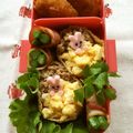 vivian☆'s cooksnap of when they made 幼稚園 お弁当♡いなり うさぎ キャラ弁.