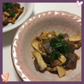 ゆみひ☆'s cooksnap of when they made 焼き肉みたいなキノコと蒟蒻炒め.