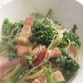 fuwafuwamilk's cooksnap of when they made 春♡菜の花とベーコンの和風パスタ.