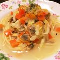 おへぼ's cooksnap of when they made あさりと白菜のスープパスタ.