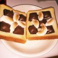sakika01's cooksnap of when they made マシュマロチョコトースト.
