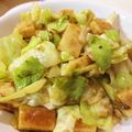ebiholic's cooksnap of when they made 高野豆腐✿キャベツの甘辛炒め♡.