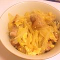ちあき1210's cooksnap of when they made 焼き鳥とめんゆつで簡単親子丼もどき.