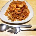 rupikka's cooksnap of when they made 海老と蓮根のトマトパスタ.