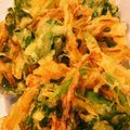 ∞くぅ∞'s cooksnap of when they made 春菊とじゃことエビのかき揚げ.