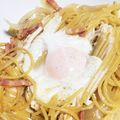 みあにゃん's cooksnap of when they made ベーコンと玉ねぎの落とし卵スープパスタ.