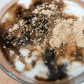 kimimaruo's cooksnap of when they made 黒豆でヨーグルト和パフェ風☆きな粉豆乳　.