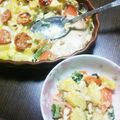 aki178aki's cooksnap of when they made さつまいもと小松菜のキッシュトマト添え♪.