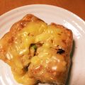 ニャゴママ's cooksnap of when they made 手抜きおつまみ油揚げのネギ味噌チーズ焼き.