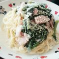 へるめたそ's cooksnap of when they made ほうれん草とベーコンの濃厚クリームパスタ.