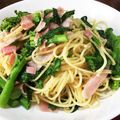 りらっくまる's cooksnap of when they made 菜の花とベーコンのペペロンチーノ☆.