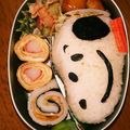 ニャン造's cooksnap of when they made ごはんと海苔で！スヌーピーキャラ弁.