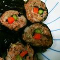 pirobo's cooksnap of when they made アスパラ豚ミンチ海苔巻焼き.