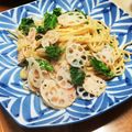 いつかは赤岳's cooksnap of when they made 蓮根と菜の花の明太子パスタ.