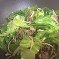 クックDAPWAN☆'s cooksnap of when they made 焼き肉のタレで簡単豚バラレタス炒め.