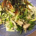 meeeka's cooksnap of when they made 水菜と大根とササミの梅ドレッシングサラダ.