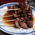 福ちゃんのお母さん's cooksnap of when they made 下処理不要！串焼き鶏レバー★タレ味で★.