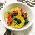 4AMfam's cooksnap of when they made 水菜とパプリカのさっぱり胡麻和え♪.