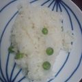 sa☆kitchen's cooksnap of when they made 春☆えんどう豆のおこわ☆炊飯器で1合炊き.