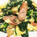 ーきゃんこー's cooksnap of when they made ホーレン草とウインナーのシンプル卵とじ.
